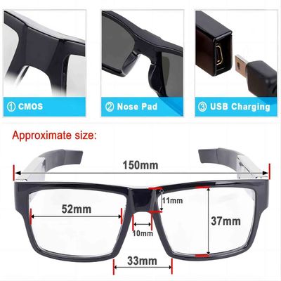 보안상 몰래 카메라 Sunglasses1080P 짜맞춘 32G 메모리 카드 터치 제어