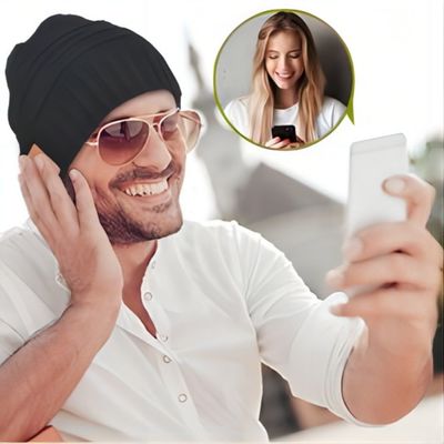 조깅, 등산, 경정 스포츠를 위한 휴대폰 calls&amp;play 음악을 만들기 위한 블루투스 헤드폰인 블루투스와 비니 모자