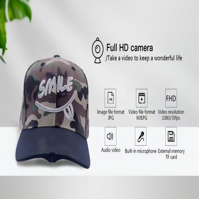 1000 mah 충전용 밧테리와 2K 스포츠 활동 몰래 카메라 모자 앱 규제